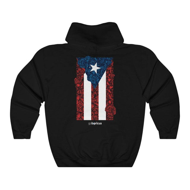 Bandera Puerto Rico Rosas Unisex Heavy Blend™ Hooded Sweatshirt - GoBoricua